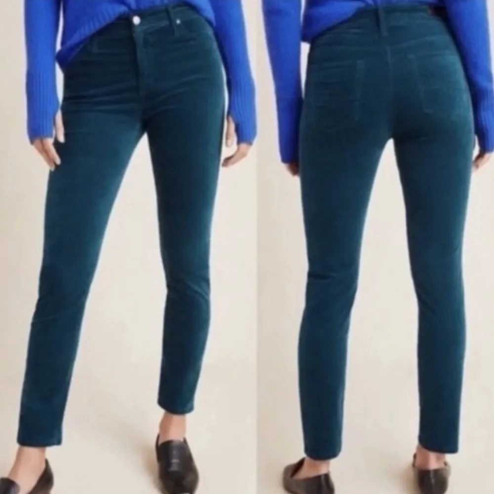 Adriano Goldschmidt Teal Stevie Slim Straight Corduroy Jeans 28R